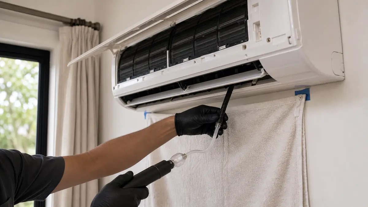 Diagnosing a leaking Mitsubishi mini-split head in a Pomona, CA home
